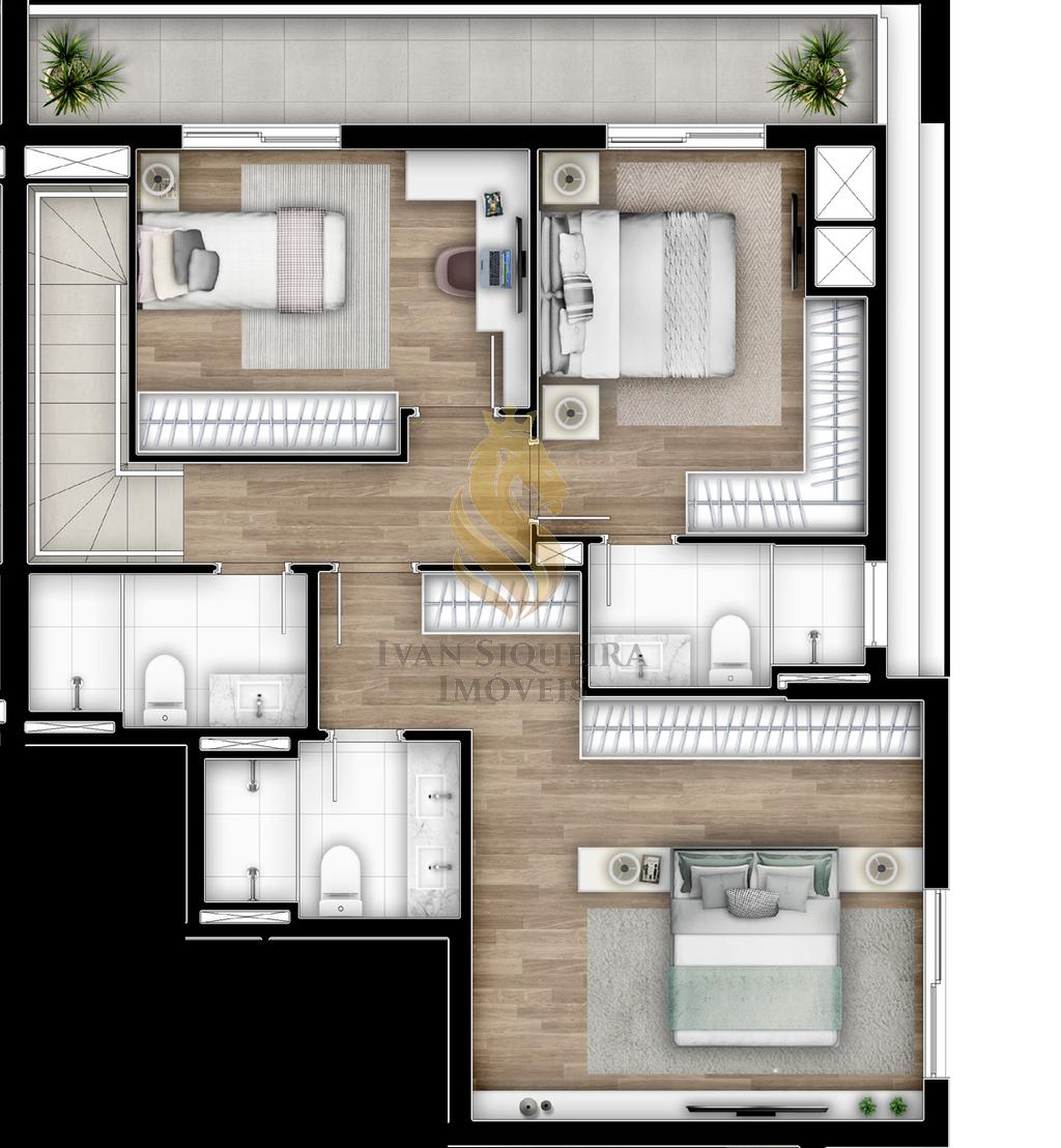 Planta 26 - 2 dorm 155,43m - penthouse - superior