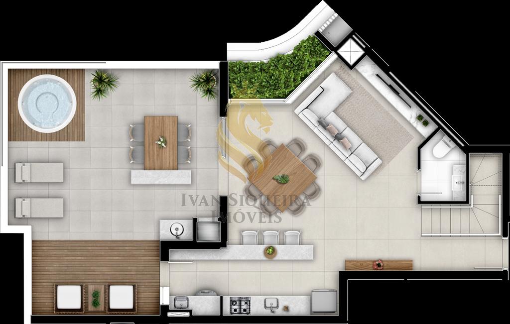 Planta 33 - 3 dorm 219,57m - penthouse - inferior