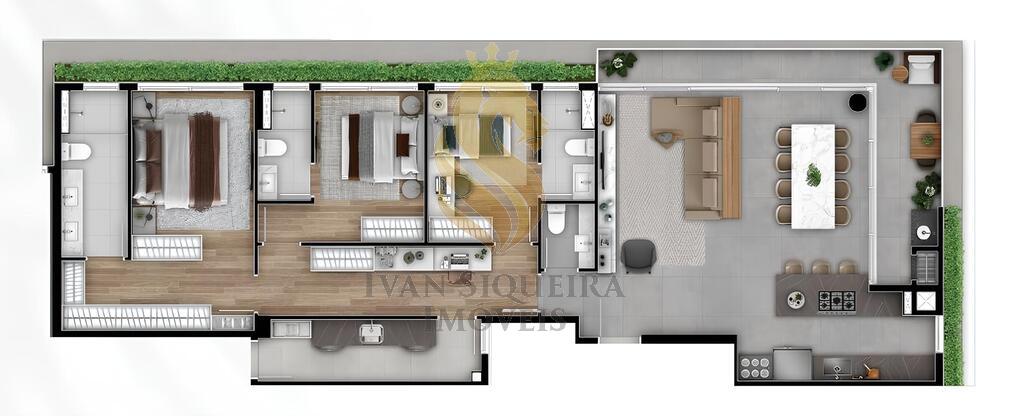 Planta 01 - 3 dorm 136,83m