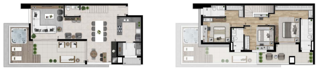 Planta 06 - 3 dorm 158 34m - cobertura duplex