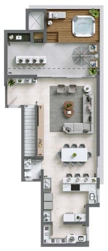 Planta 14 - 3 dorm 190 13m - cobertura duplex superior