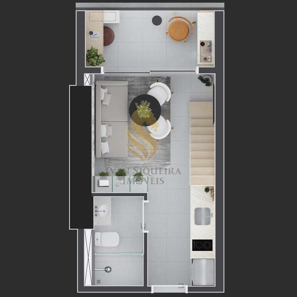 Planta 01 - 1 dorm 24m - loft - inferior