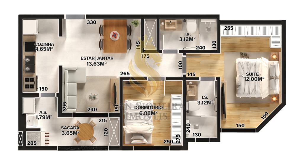 Planta 05 - 2 dorm 58,76m