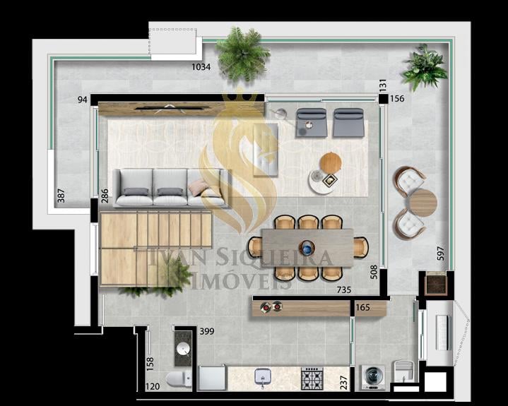 Planta 09 - 3 dorm 159,05m - cobertura duplex - inferior