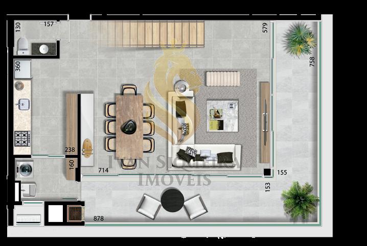 Planta 14 - 3 dorm 203,17m - cobertura duplex - inferior