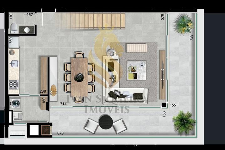 Planta 14 - 3 dorm 203,17m - cobertura duplex - inferior