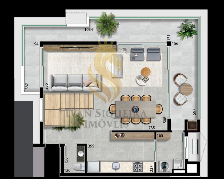 Planta 09 - 3 dorm 159,05m - cobertura duplex - inferior