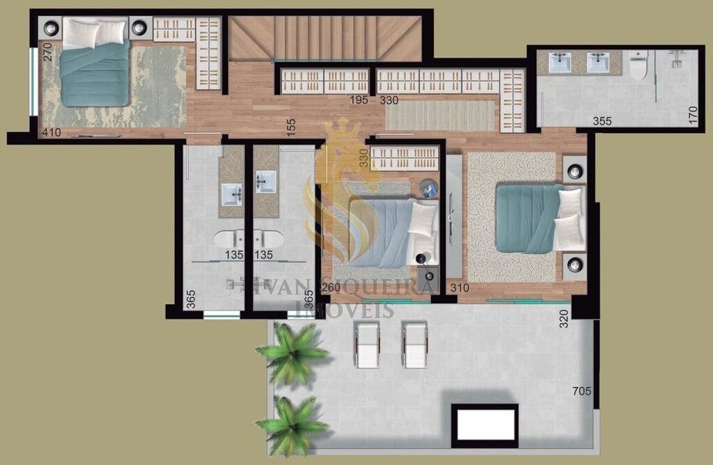 Planta 04 - 3 dorm 155m - duplex