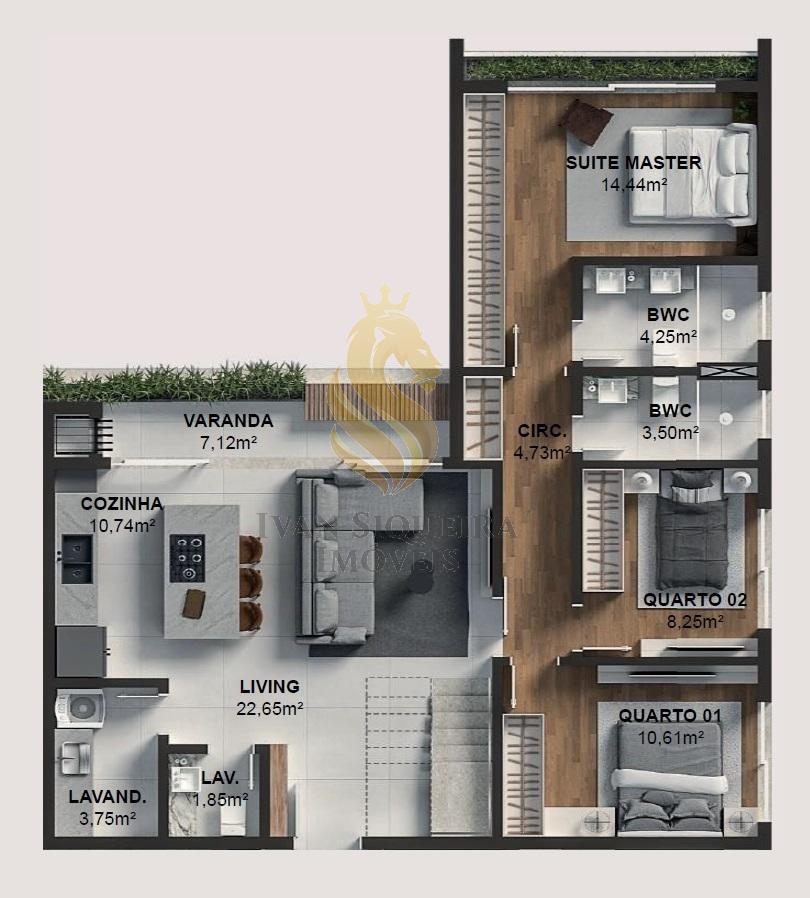 Planta 04 - 3 dorm 212m - cobertura duplex - inferior