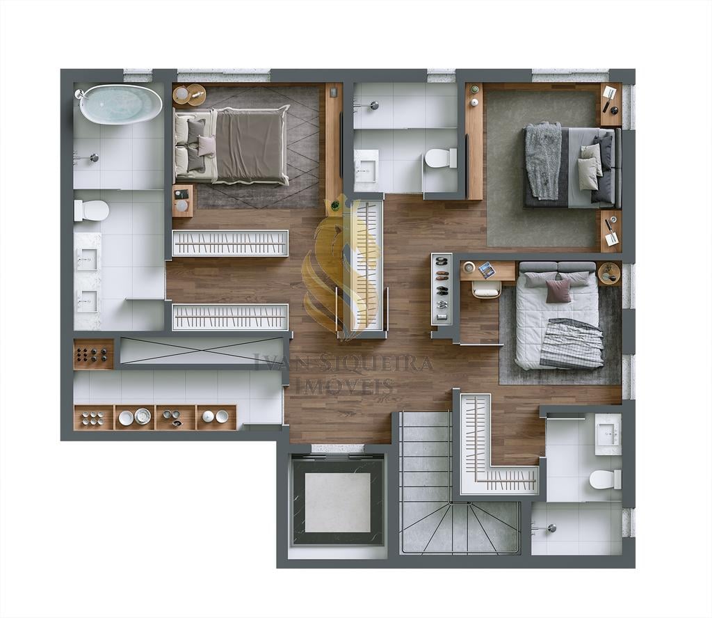 Planta 12 - 3 dorm 206,76m - cobertura duplex - superior