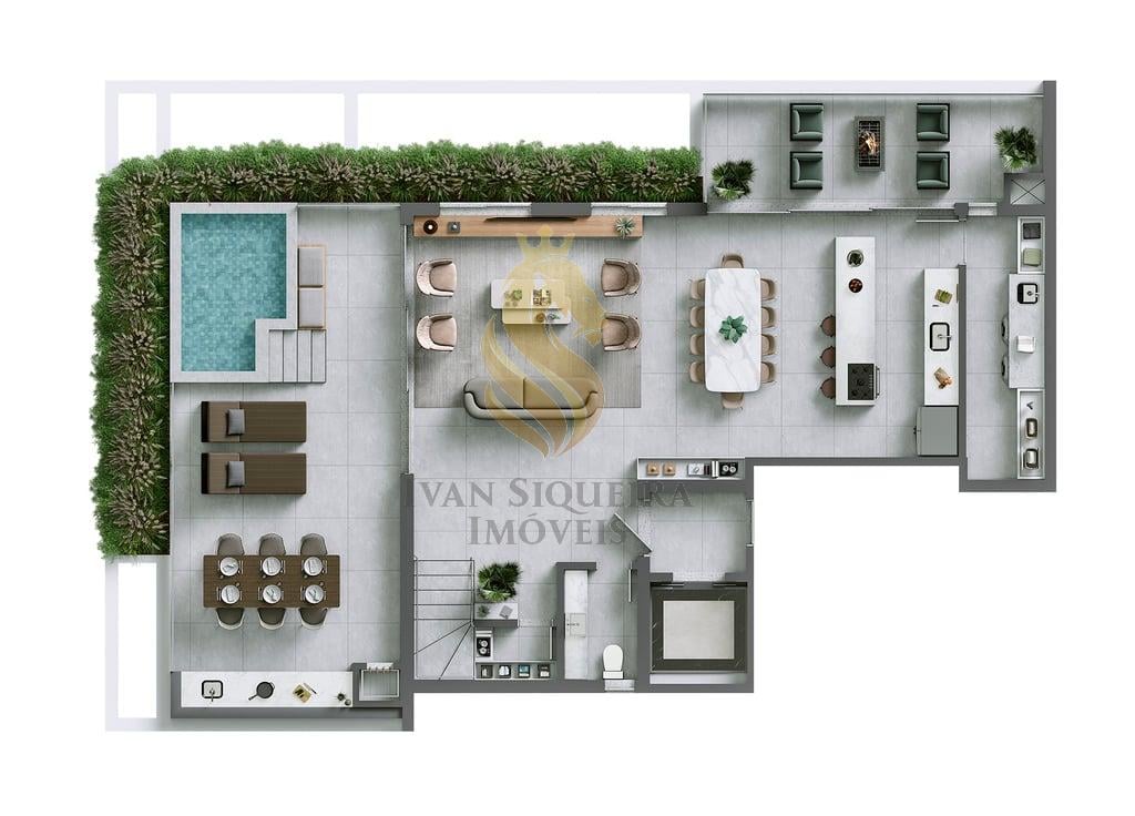 Planta 19 - 3 dorm 242,63m - cobertura duplex - inferior