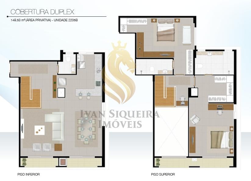 Planta 03 - 2 dorm 149 53m - cobertura duplex