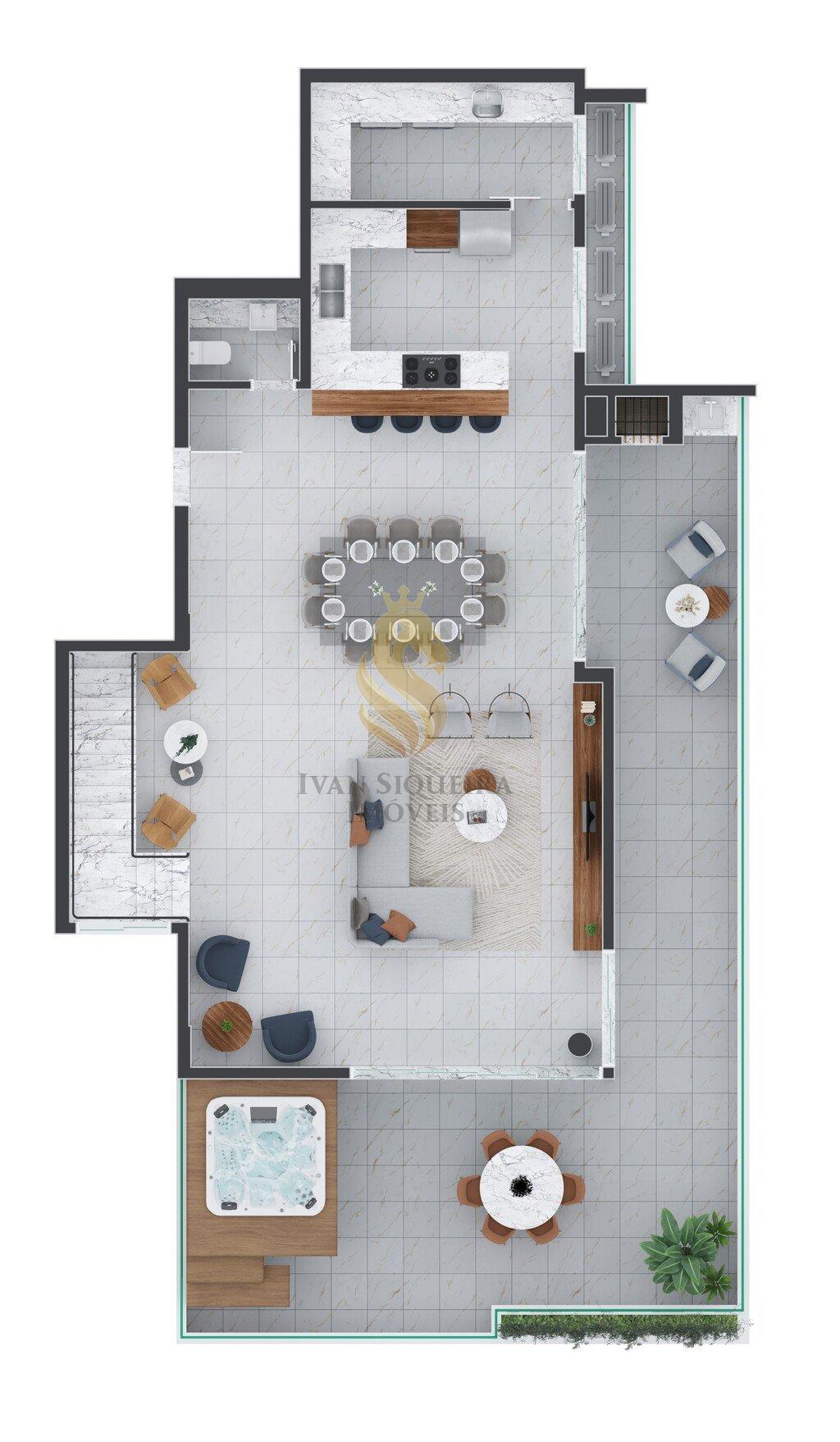 Planta 07 - 3 dorm 282,87m - cobertura duplex - inferior