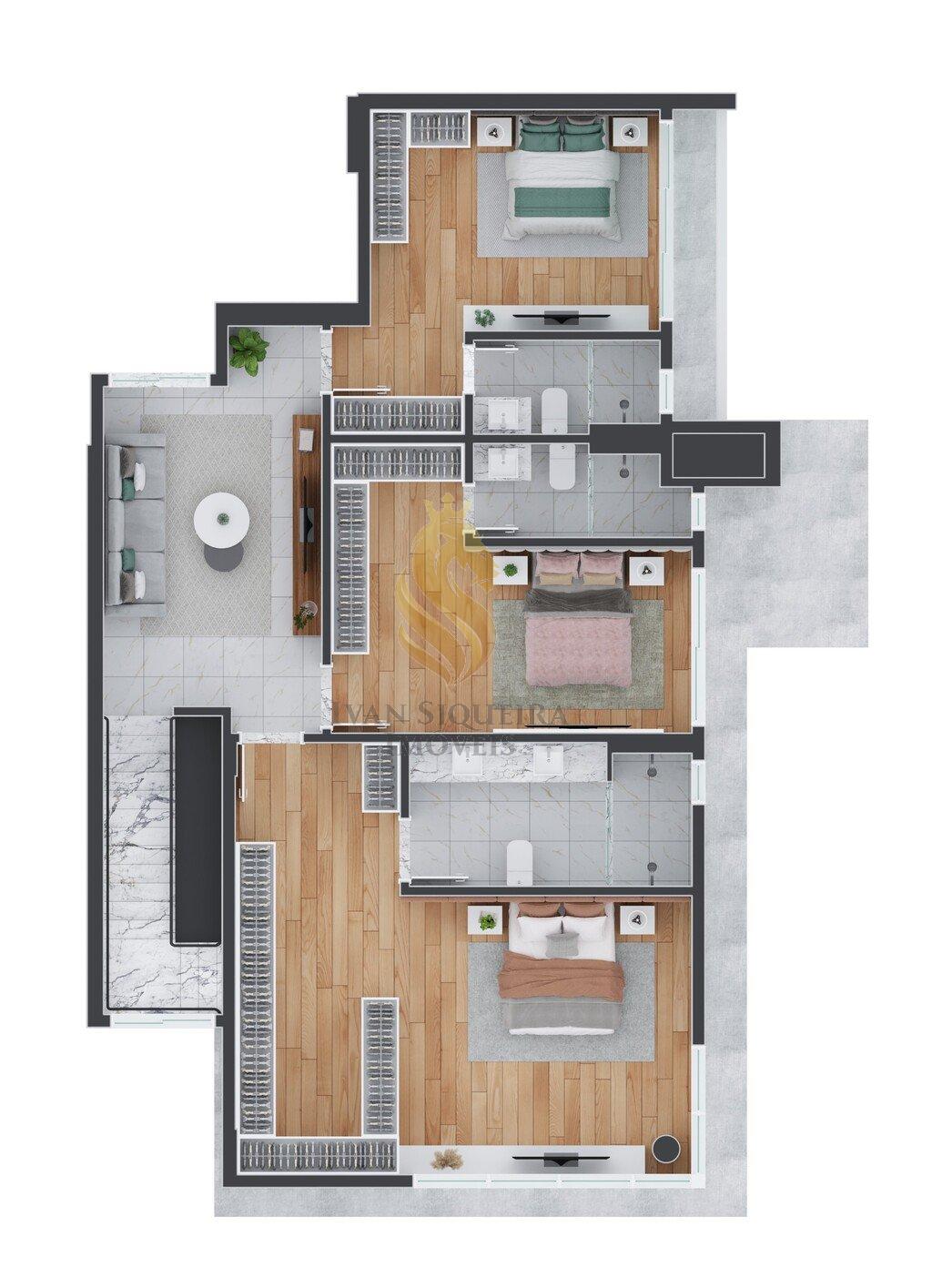 Planta 08 - 3 dorm 282,87m - cobertura duplex - superior