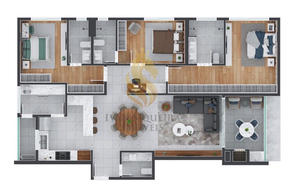 Planta 01 - 3 dorm 141,01m