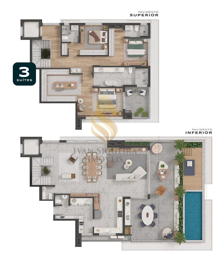 Planta 04 - 3 dorm 305,44m - cobertura duplex