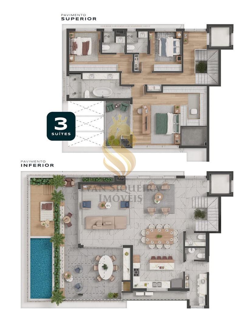 Planta 03 - 3 dorm 290,86m - cobertura duplex