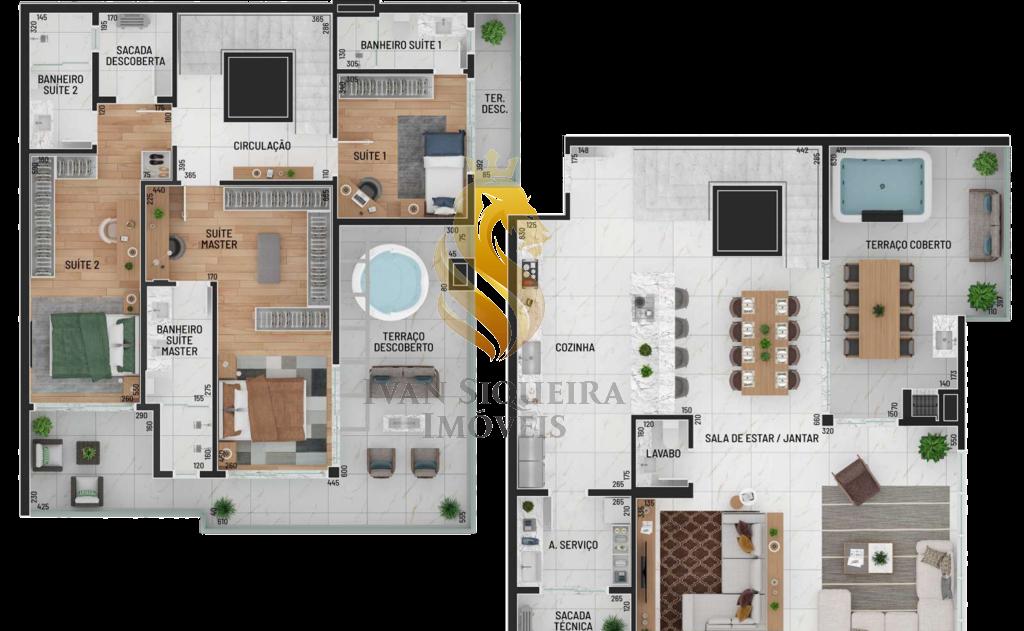 Planta 21 - 3 dorm 229 80m - cobertura duplex