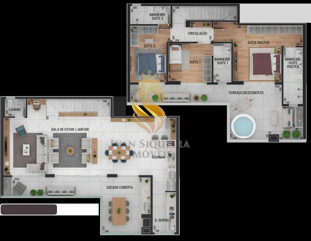 Planta 17 - 3 dorm 180 13m - cobertura duplex