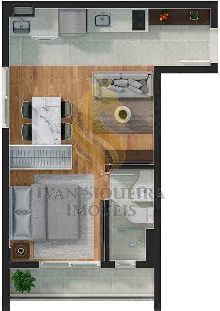 Planta 02 - 1 dorm 32 36m - studio