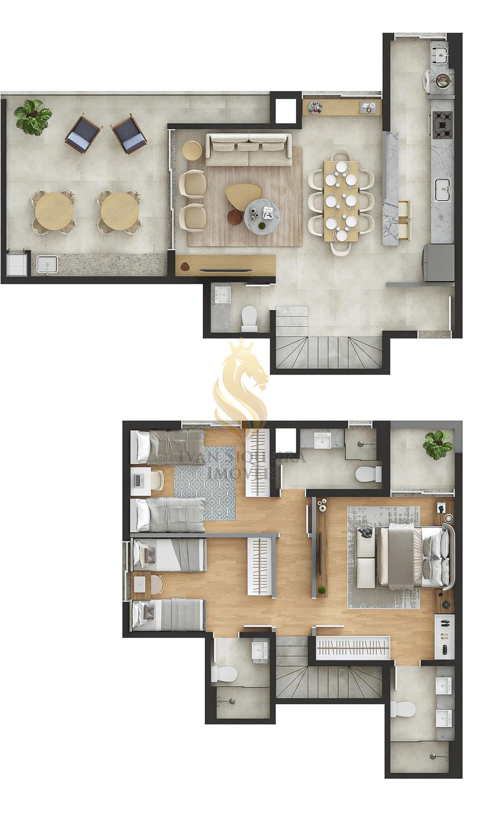 Planta 08 - 3 dorm 110m - cobertura duplex