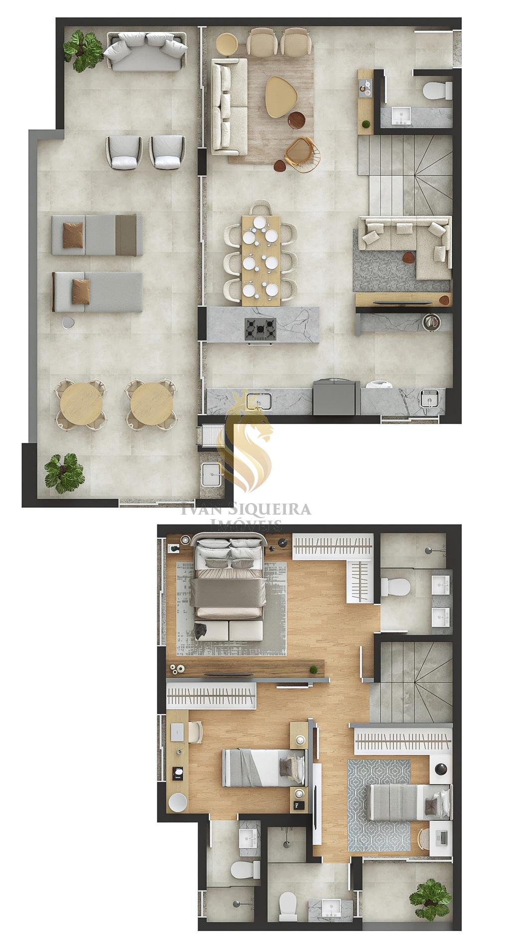 Planta 11 - 3 dorm 119m - cobertura duplex