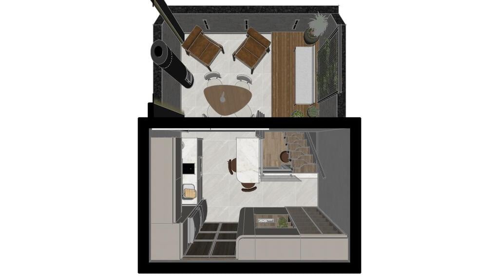 Planta 06 - 1 dorm 70,66 m - cobertura duplex - inferior