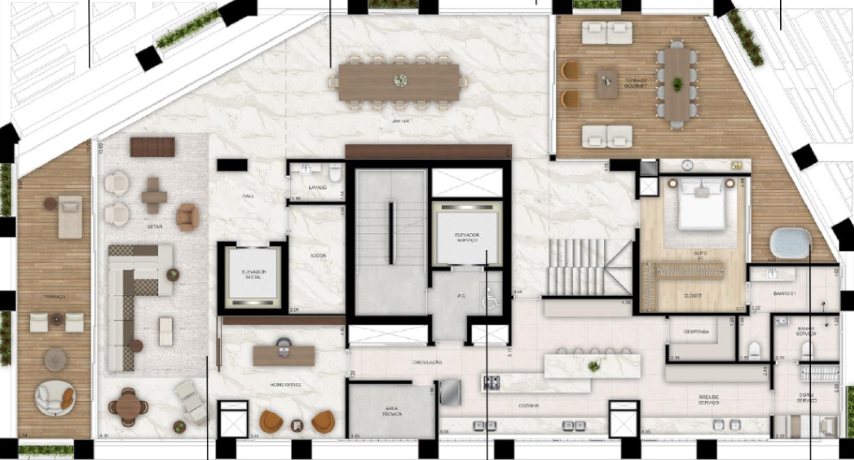 Planta 07 - 4 dorm 515m - duplex inferior