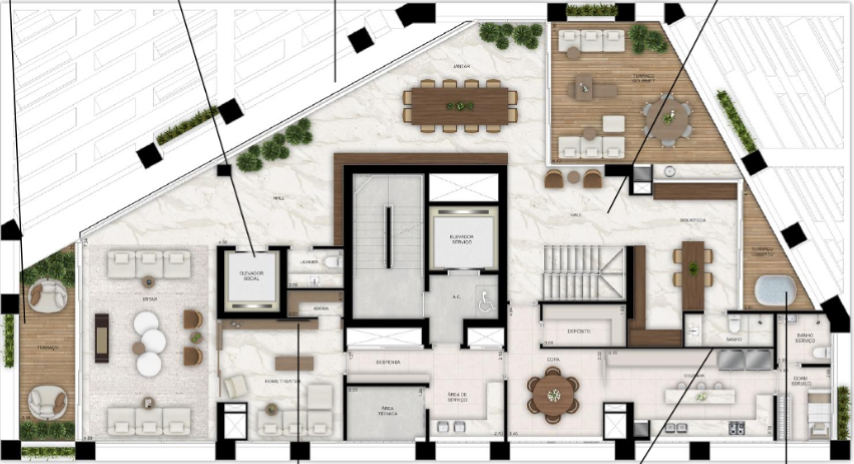 Planta 10 - 4 dorm 521m - duplex inferior