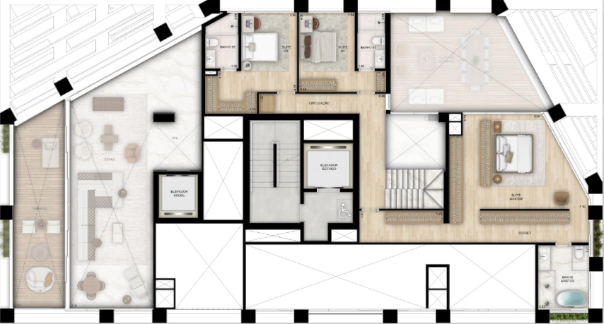 Planta 08 - 4 dorm 515m - duplex superior