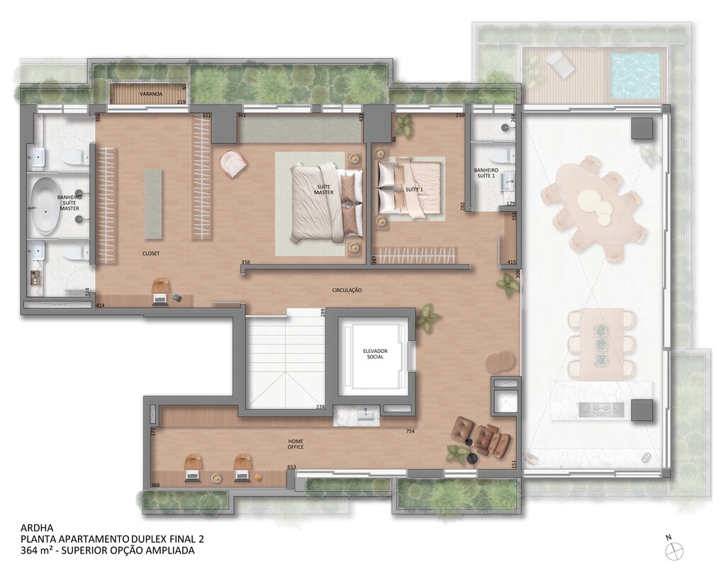 Planta 06 - 2 dorm 364m - duplex - superior - opo