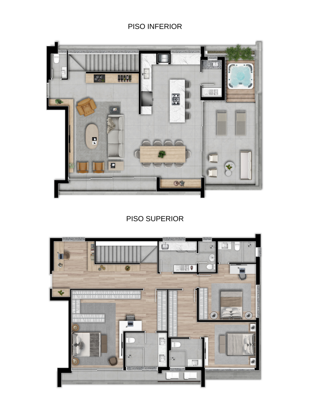 Planta 03 - 3 dorm 260m - cobertura duplex