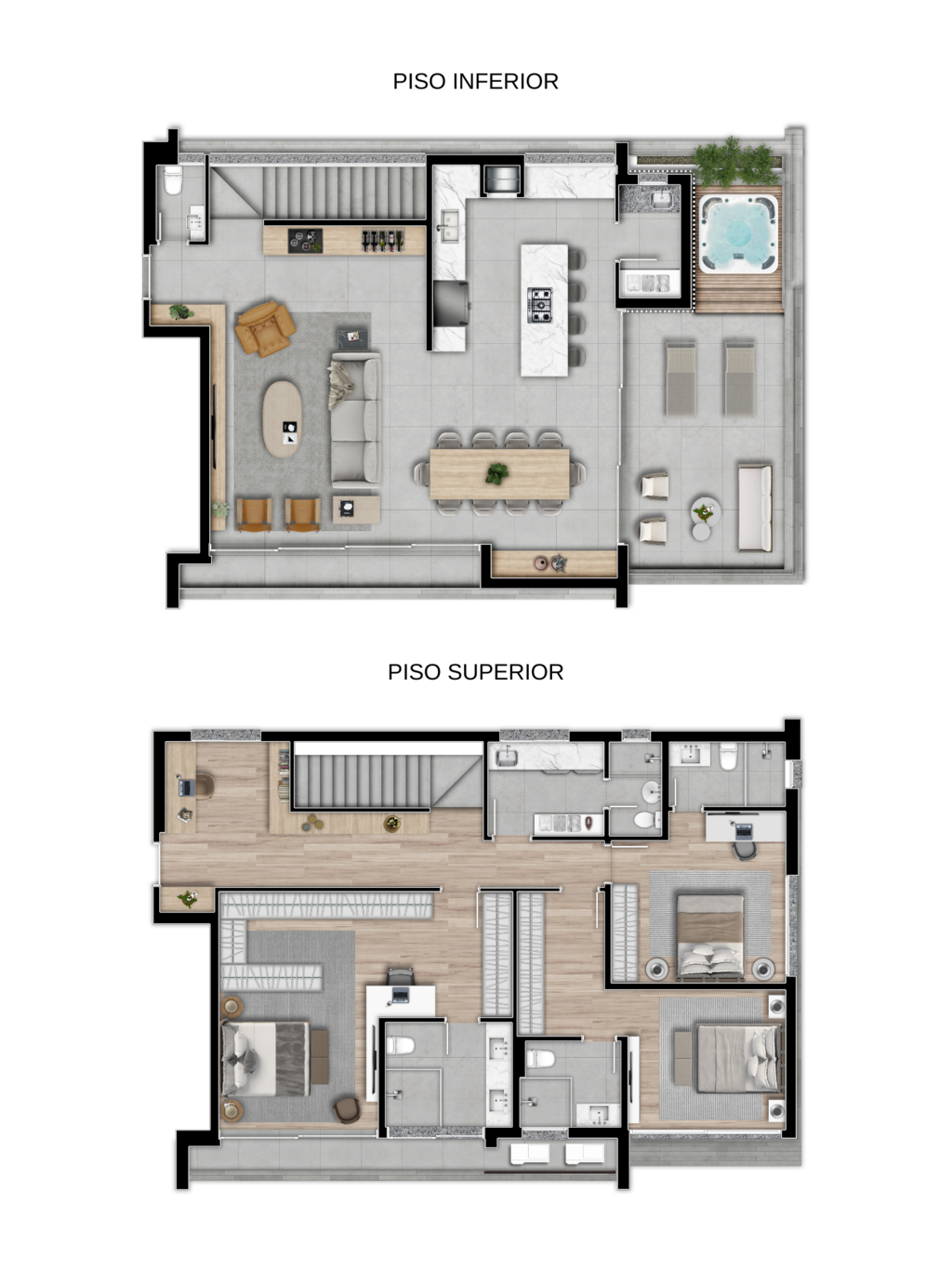 Planta 03 - 3 dorm 260m - cobertura duplex