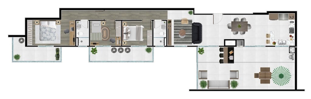 Planta 03 - 3 dorm 103,51m - garden