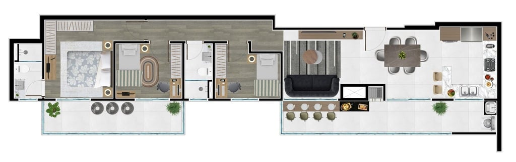 Planta 02 - 3 dorm 103,51m