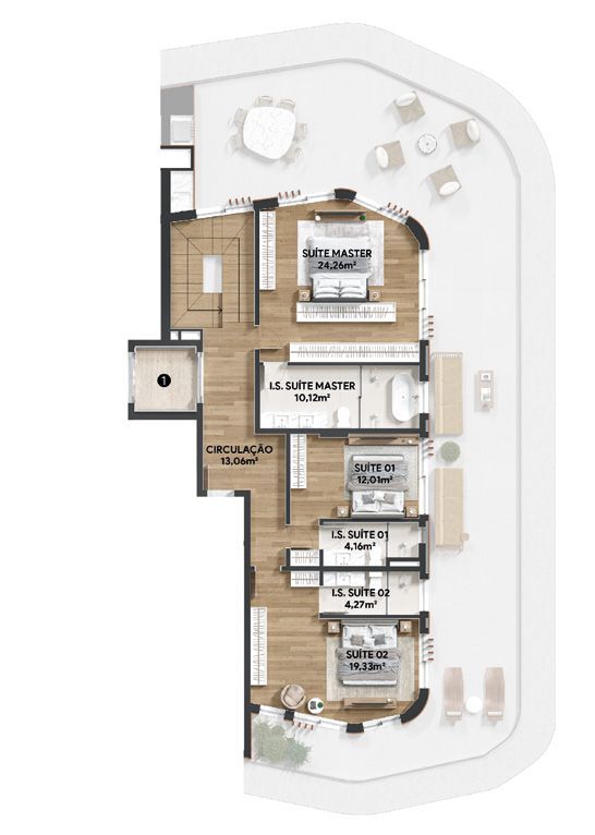 Planta 10 - 3 dorm 322m - cobertura duplex - superior