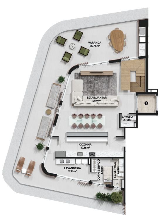 Planta 05 - 3 dorm 316m - cobertura duplex - inferior