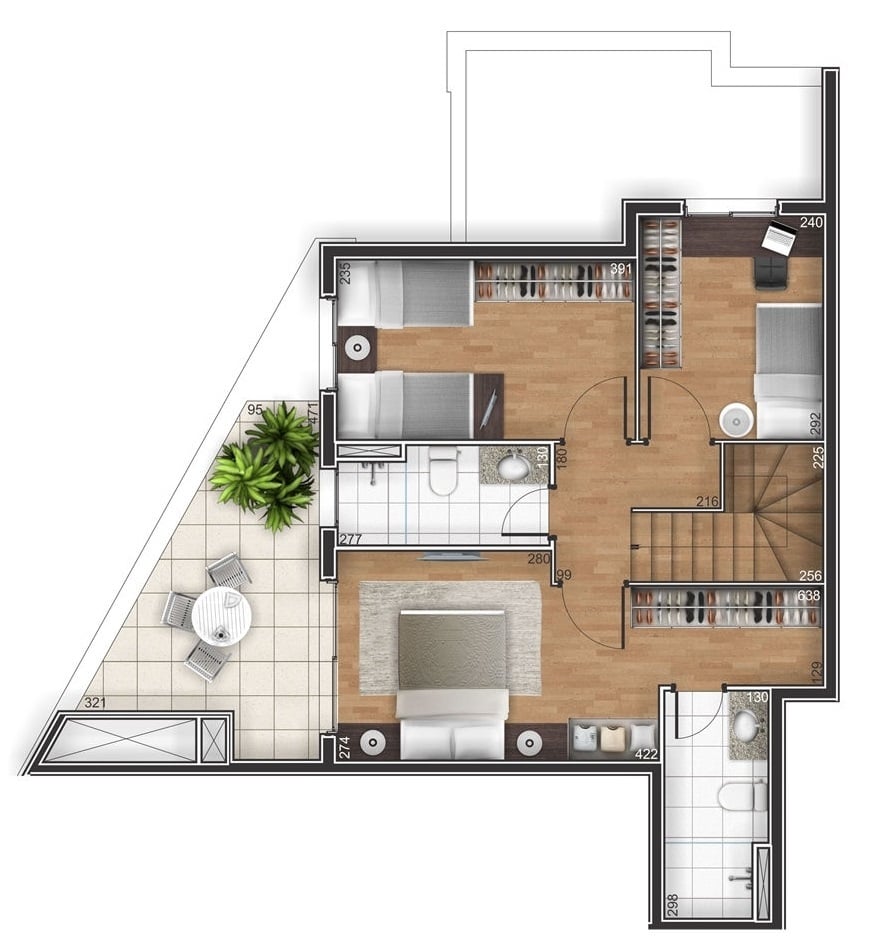 Planta 05 - 3 dorm 108 55m - cobertura superior