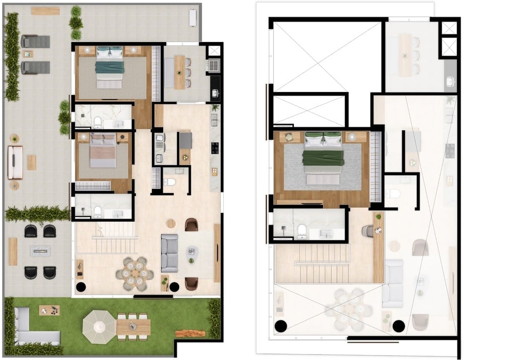 Planta 06 - 3 dorm 242,79m - garden