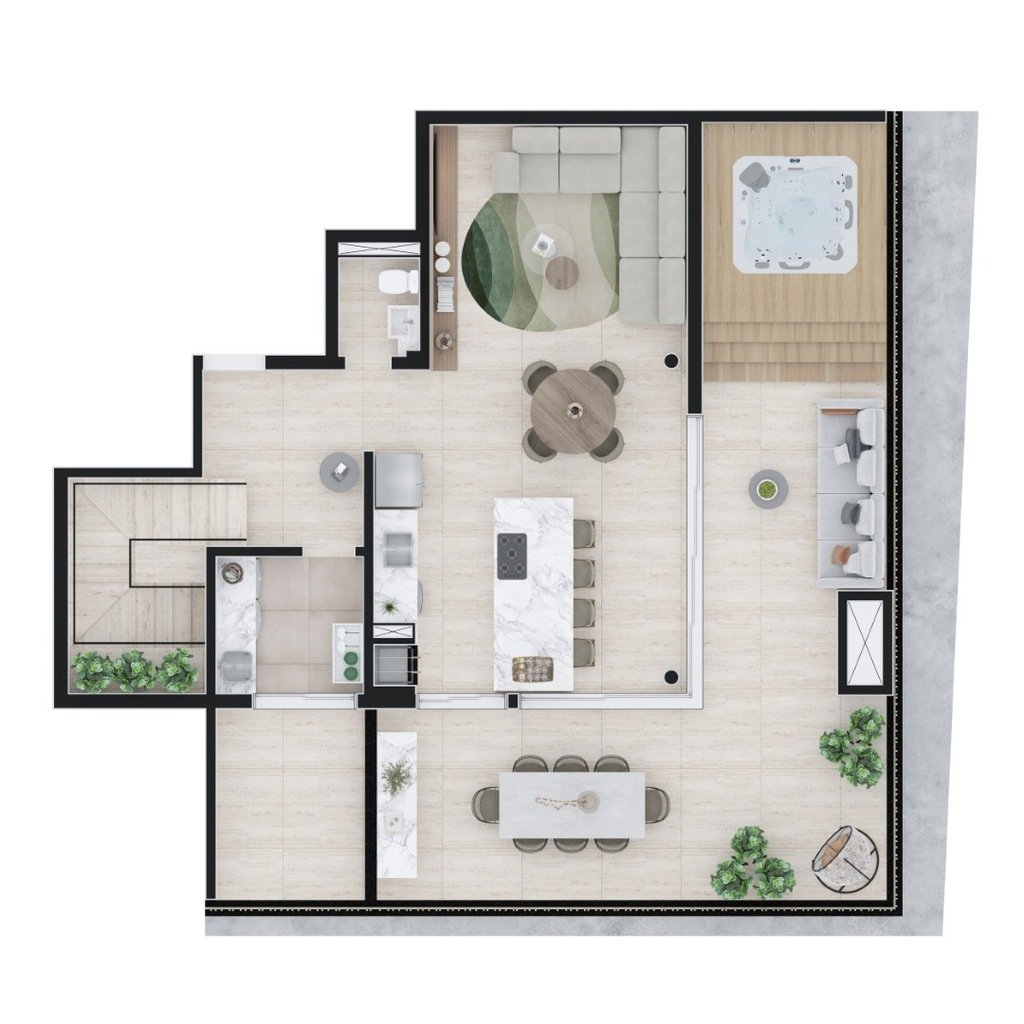 Planta 20 - 3 dorm 242m - cobertura duplex - superior