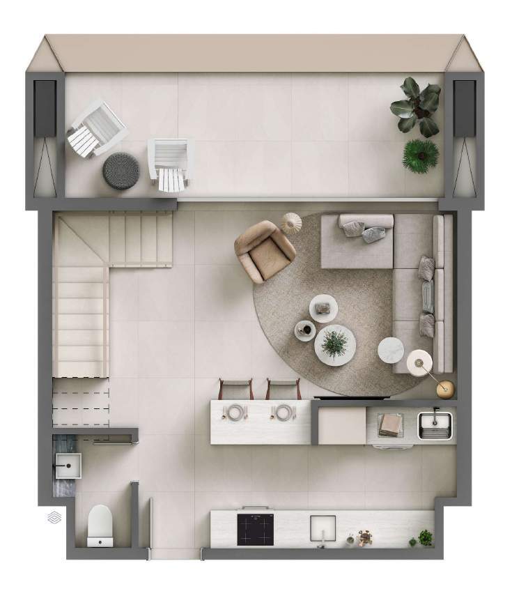 Planta 25 - 2 dorm 93m - duplex - inferior