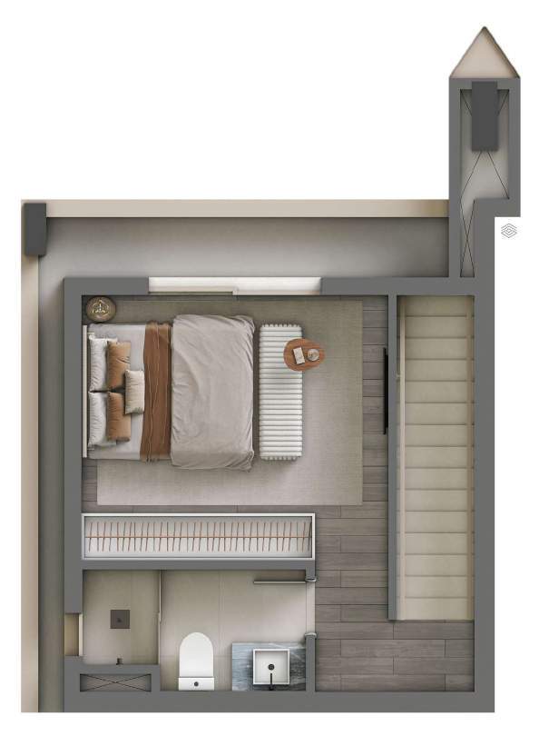 Planta 14 - 1 dorm 58m - duplex - superior