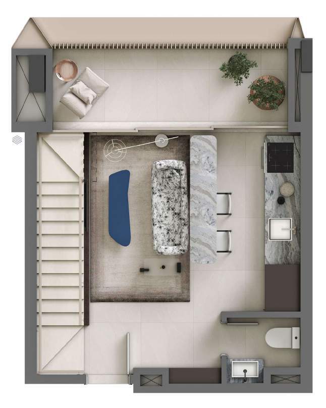 Planta 17 - 1 dorm 65m - duplex - inferior