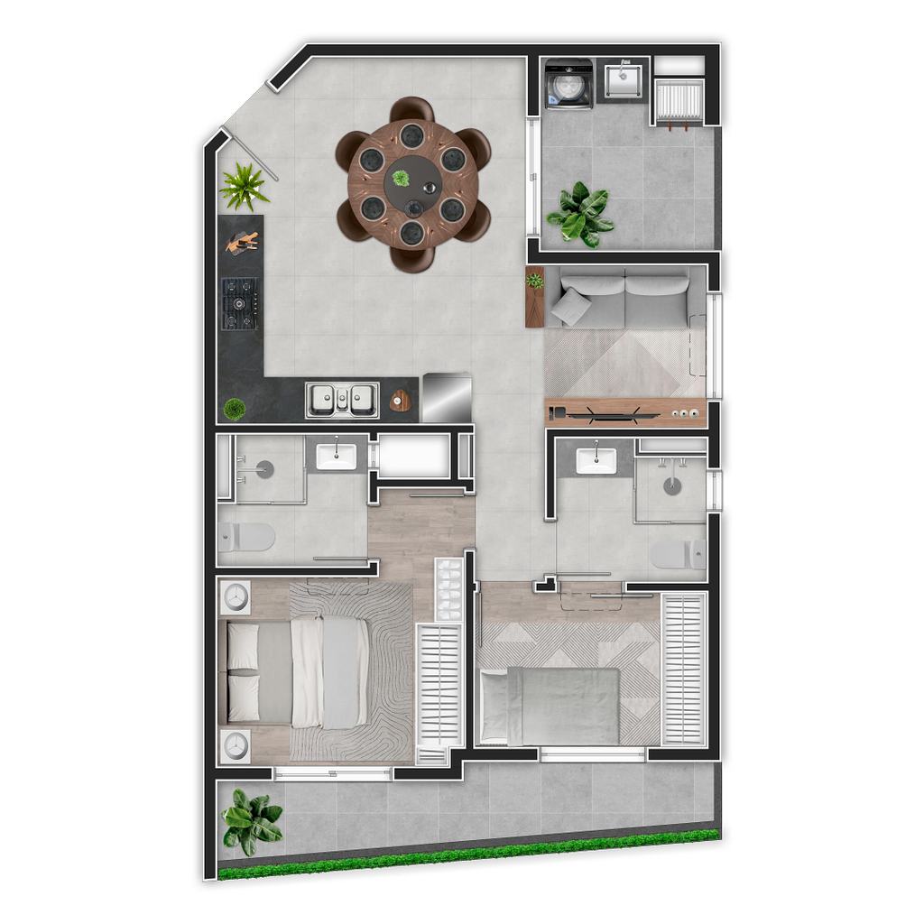 Planta 06 - 2 dorm 69m