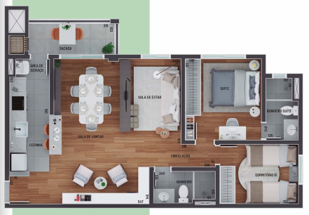 Planta 05 - 3 dorm 73 35m