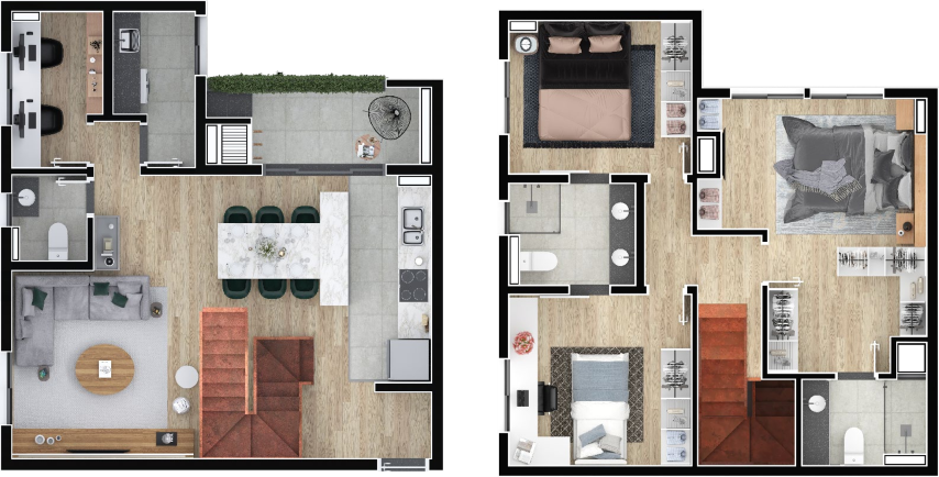 Planta 06 - 3 dorm 114 09m - duplex