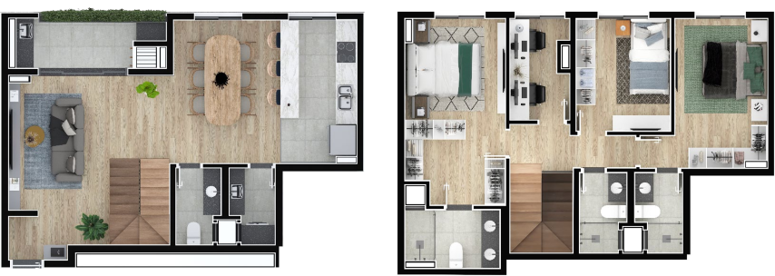 Planta 07 - 3 dorm 115 16m - duplex