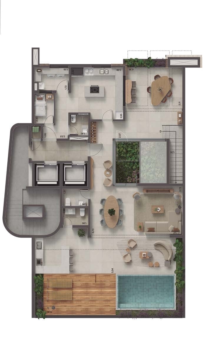 Planta 06 - 4 dorm 364,54m - cobertura duplex - superior