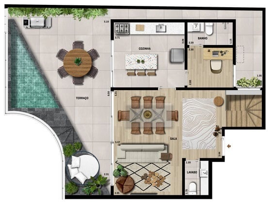 Planta 09 - 4 dorm 213 90m - cobertura duplex - superior