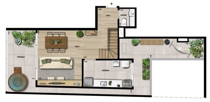 Planta 07 - 4 dorm 154 33m - cobertura duplex - superior